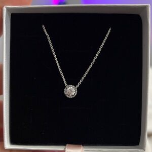 Pandora Round Sparkle Halo Necklace